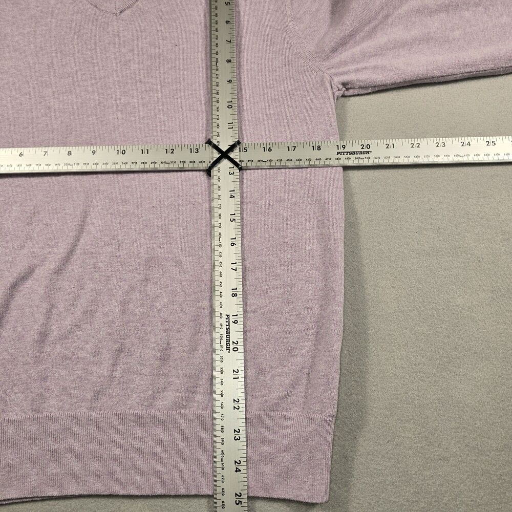 Banana Republic Men's Medium Luxury Blend V-Neck Purple Silk Cashmere  Sweater - Picture 3 of 6